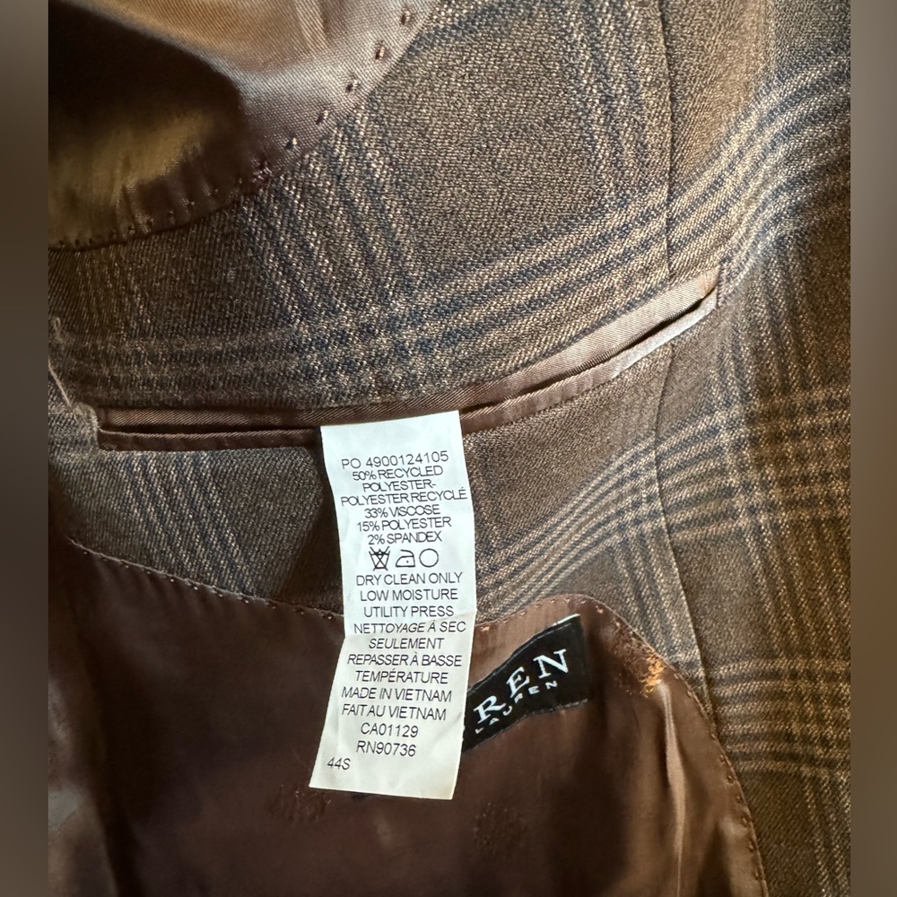 NWT Men’s Lauren Ralph Lauren Classic-Fit Ultraflex Stretch Patterned Blazer 44S - Picture 7 of 16